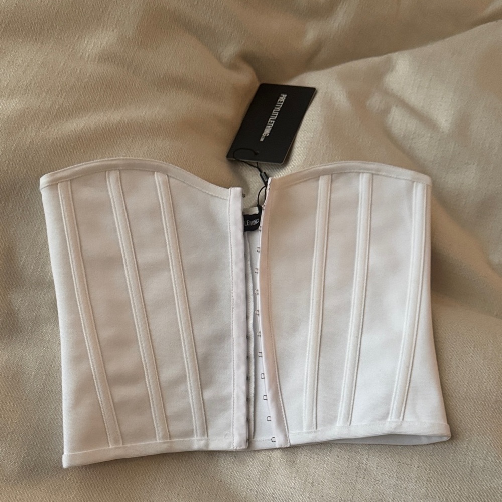 PRETTYLITTLETHING White Corset NWT